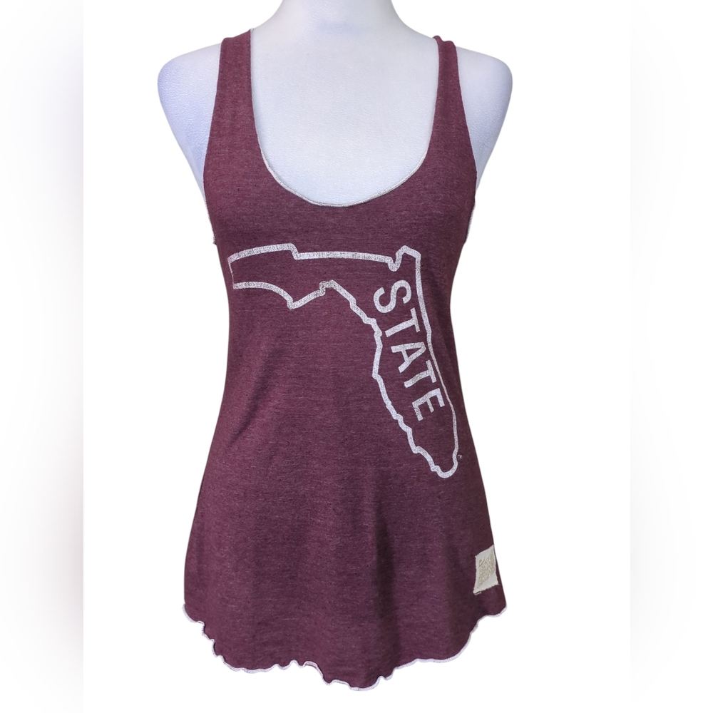 The Original Retro Brand Women's Maroon Tank Top with Florida Print Size Small